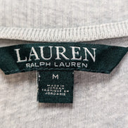 Pull LAUREN Ralph Lauren M gris chiné col zippé logo RL brodé manches longues