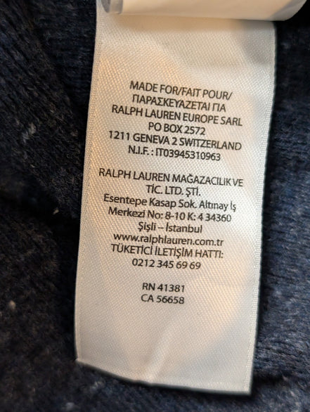 Pull Polo Ralph Lauren Marine Moucheté - Style Sweat-Shirt - Taille M - NEUF