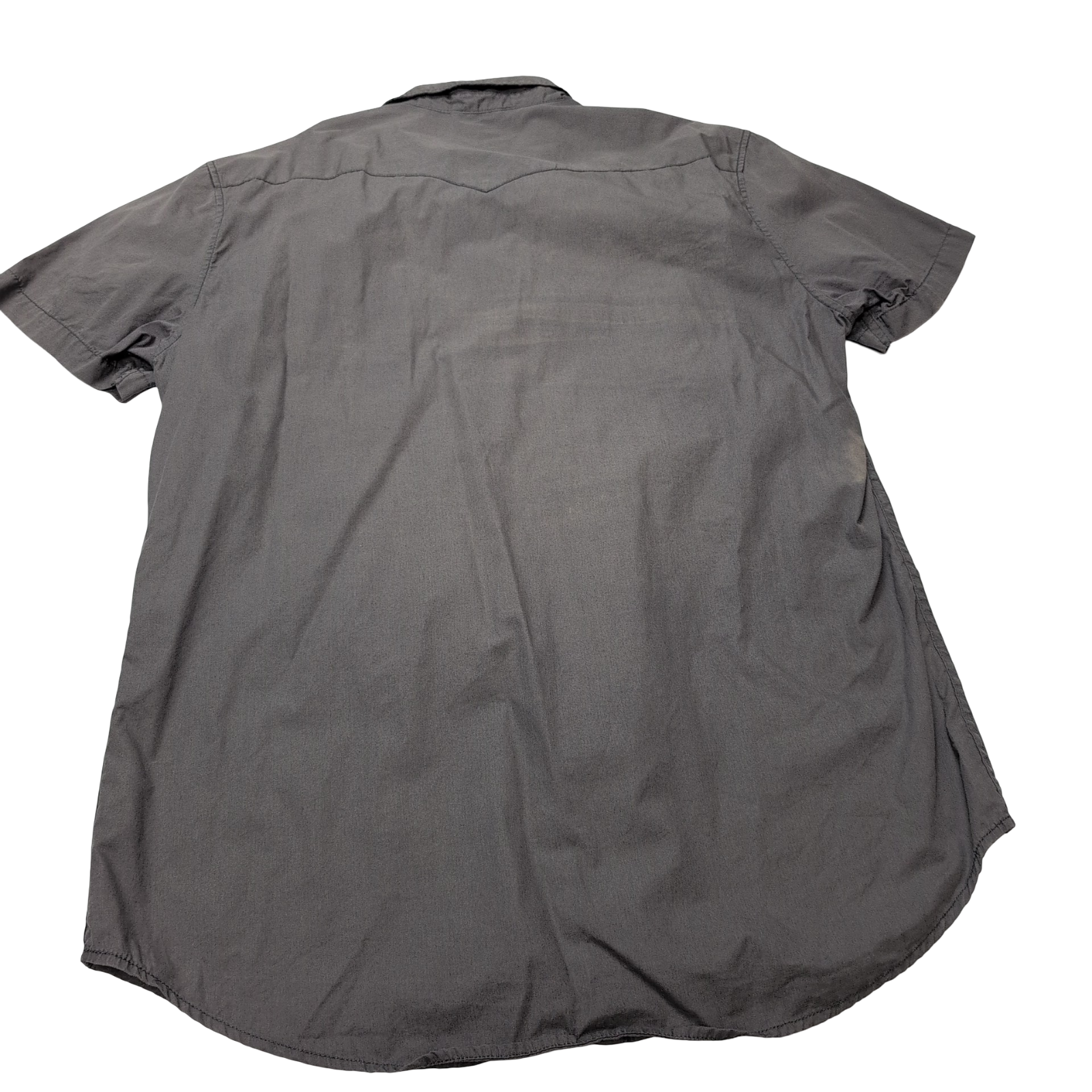 Chemise Levi's marron gris uni manches courtes western cowboy taille L 2 poches