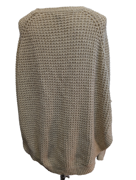 Pull Ralph Lauren (Lauren) Femme L Grosse Maille Style Cape Crème Vintage 🏷️