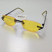 Lunettes de soleil Y2K Cyber Rimless Teintées Jaune Branche Fine Métal