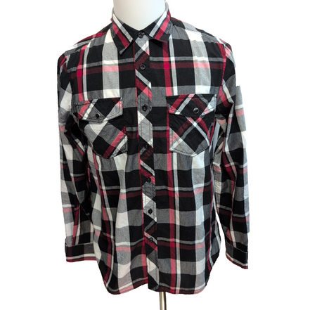 Chemise Eighty Eight M Noir Rouge 2 Poches Manches Retractables