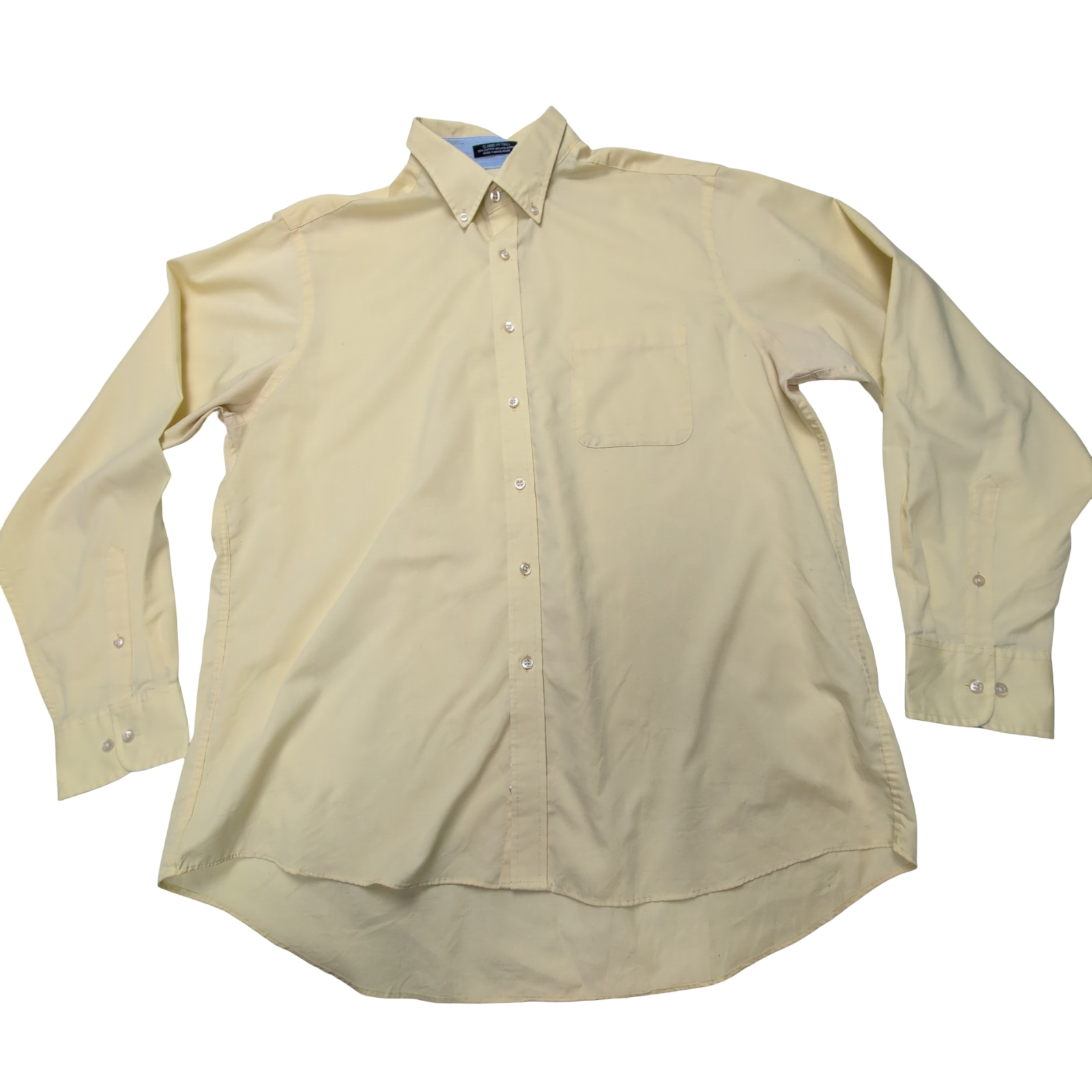 Chemise CHAPS jaune taille XXL uni manches longues homme