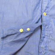 Chemise Nautica L Bleu Rayures 100s Two Ply Coton Logo Poche manches longues