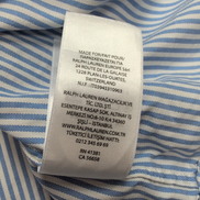 Chemise Ralph Lauren Taille M Classic Fit Bleu Rayures Coton Logo Bleu Marine