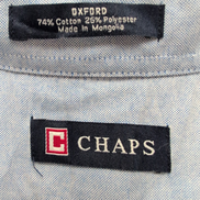 Chemise Chaps Oxford Bleu Clair Coton Manches Longues Taille L