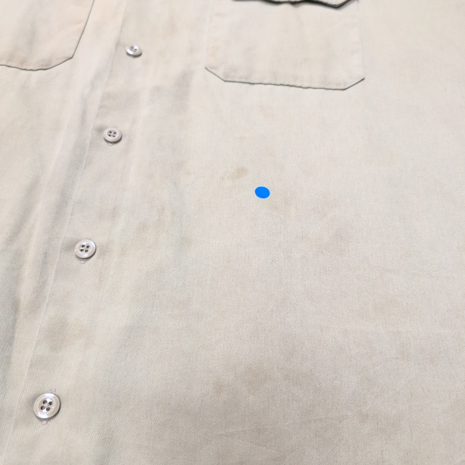 Chemise Dickies 3XL Made in Honduras Beige Workwear Manches Courtes