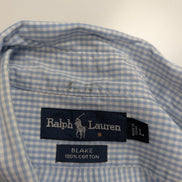 Ralph Lauren Chemise Homme XL Bleu Ciel Gingham Manches Longues Classic Blake