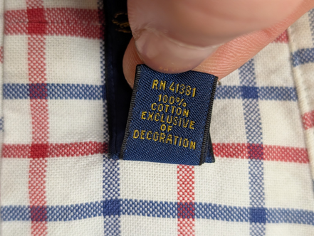 Chemise Ralph Lauren Homme XL Carreau Rouge Bleu Blanc Oxford Classique Boutonné