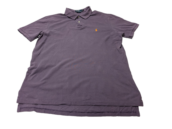 Polo manches courtes Polo Ralph Lauren XL violet logo orange Custom Fit