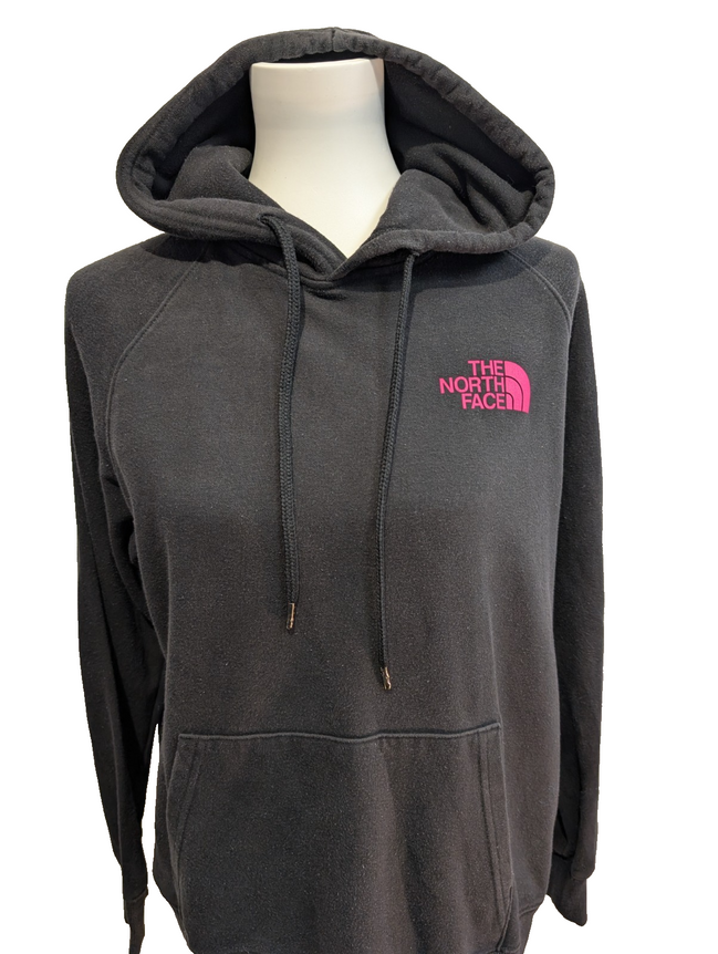 The North Face Sweat à Capuche Noir & Rose Fluo - Logos Dos et Manche - Taille M