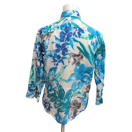 Chemise Femme Ralph Lauren (Lauren) S Lin 100% Motif Fleuri Feuillage