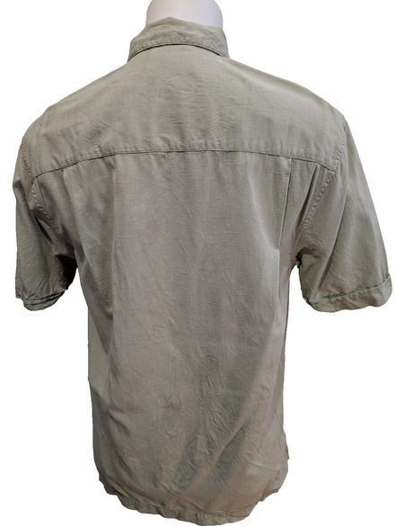 Chemise Hawaïenne Cubavera Soie & Coton Vert Pâle Palmiers - Taille S