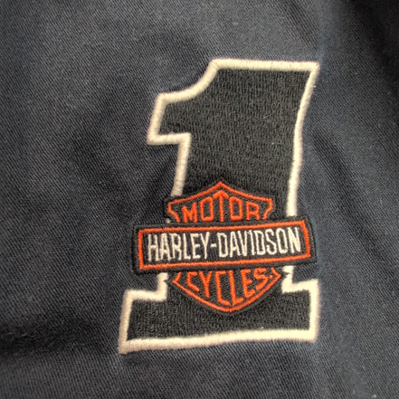 Chemise Harley Davidson L Noire Blanche Brodée Moto Motard manches longues