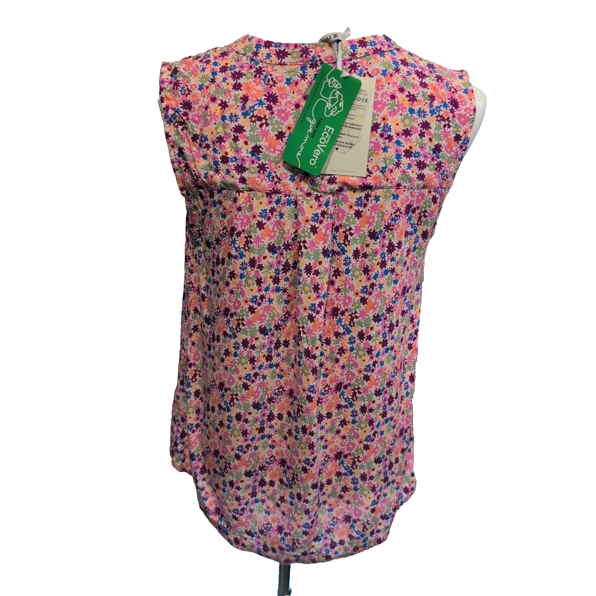 Haut Femme Fresh Made M Fleuri Multicolore 100% Viscose Sans Manches Neuf