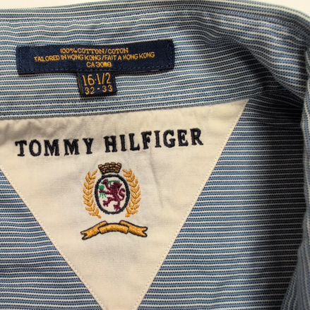 Chemise Tommy Hilfiger Rare Rayée Bleu Poignets Mousquetaires - Taille L / XL