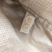 Island Republic chemise 100% lin marron clair crème micro carreaux taille M