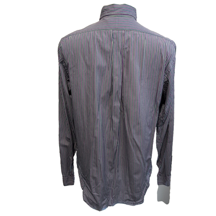 Chemise Polo Ralph Lauren Shirt XL Custom Fit Violet Rayée Logo Vert Button Down