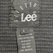 Sweat LEE Noir Vintage Col Boutonné Maille Gaufrée Nid Abeille Coton Taille L