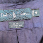 Chemise Ralph Lauren Blake Homme M Violet Profond Logo Rouge Manches Courtes