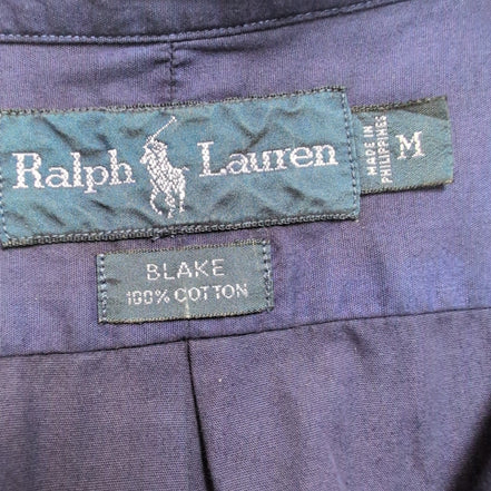 Chemise Ralph Lauren Blake Homme M Violet Profond Logo Rouge Manches Courtes