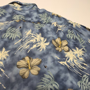 Chemise Hawaïenne Pierre Cardin XL Rayonne Made in Korea Bleu Tropical