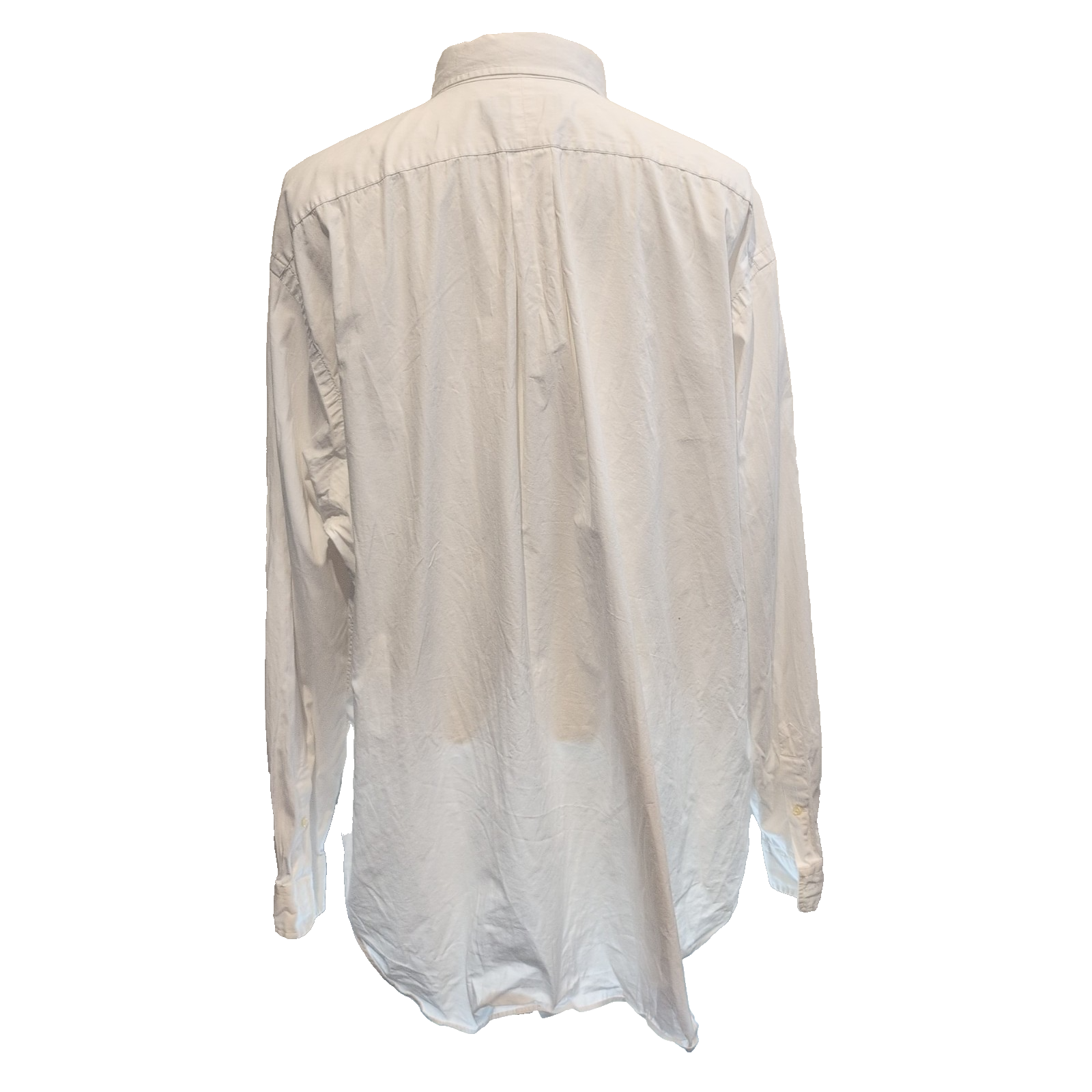 Chemise Ralph Lauren 3XL Tall Blanche Unie Logo Bleu Marine 100% Coton