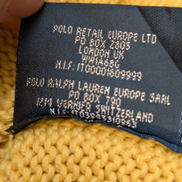 Pull POLO Ralph Lauren - Col rond Jaune 100% Coton - Coupe étroite - Taille L/S