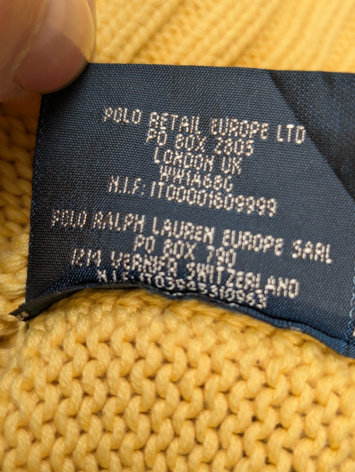 Pull POLO Ralph Lauren - Col rond Jaune 100% Coton - Coupe étroite - Taille L/S