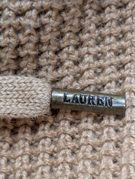 Pull Ralph Lauren (Lauren) Femme L Col Roulé Large Cordon Plaque Logo 🏷️