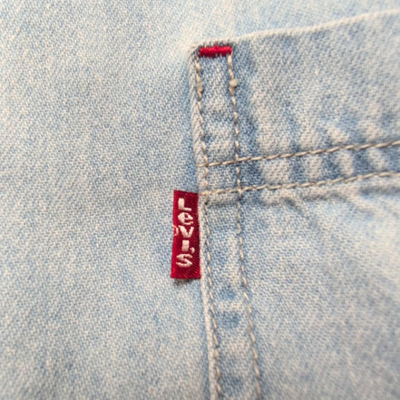Levi's Chemise Jean Bleu Clair Vintage Boutons Métal 2 Poches Coton Taille L
