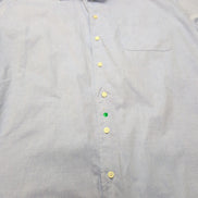 Chemise Nautica XXL 17.5 Bleu Uni 100% Coton Hong Kong poignets mousquetaires