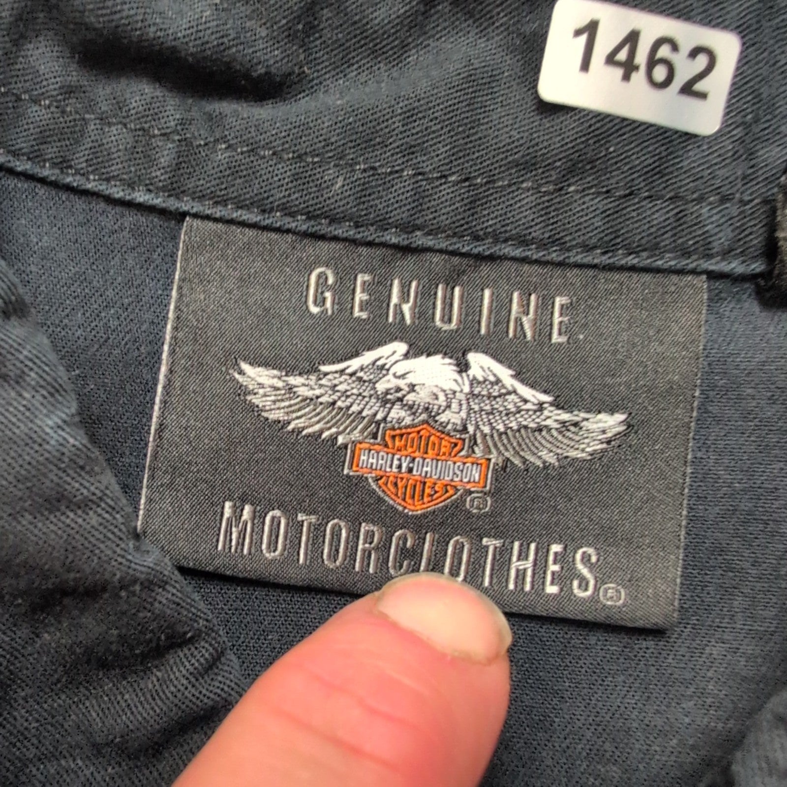 Chemise Harley Davidson L Noire Blanche Brodée Moto Motard manches longues