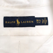 Chemise Ralph Lauren L Blanche Coton Logo Bleu Marine Button Down Shirt