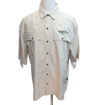 Chemise Patagonia 2XL Beige Vert Manches courtes Ventilée 2 Poches Outdoor