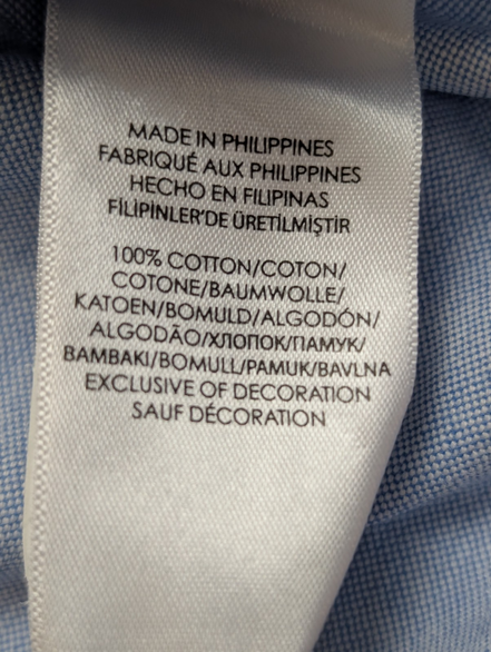 Chemise Ralph Lauren bleue manches courtes logo bleu avec poche taille M oxford 