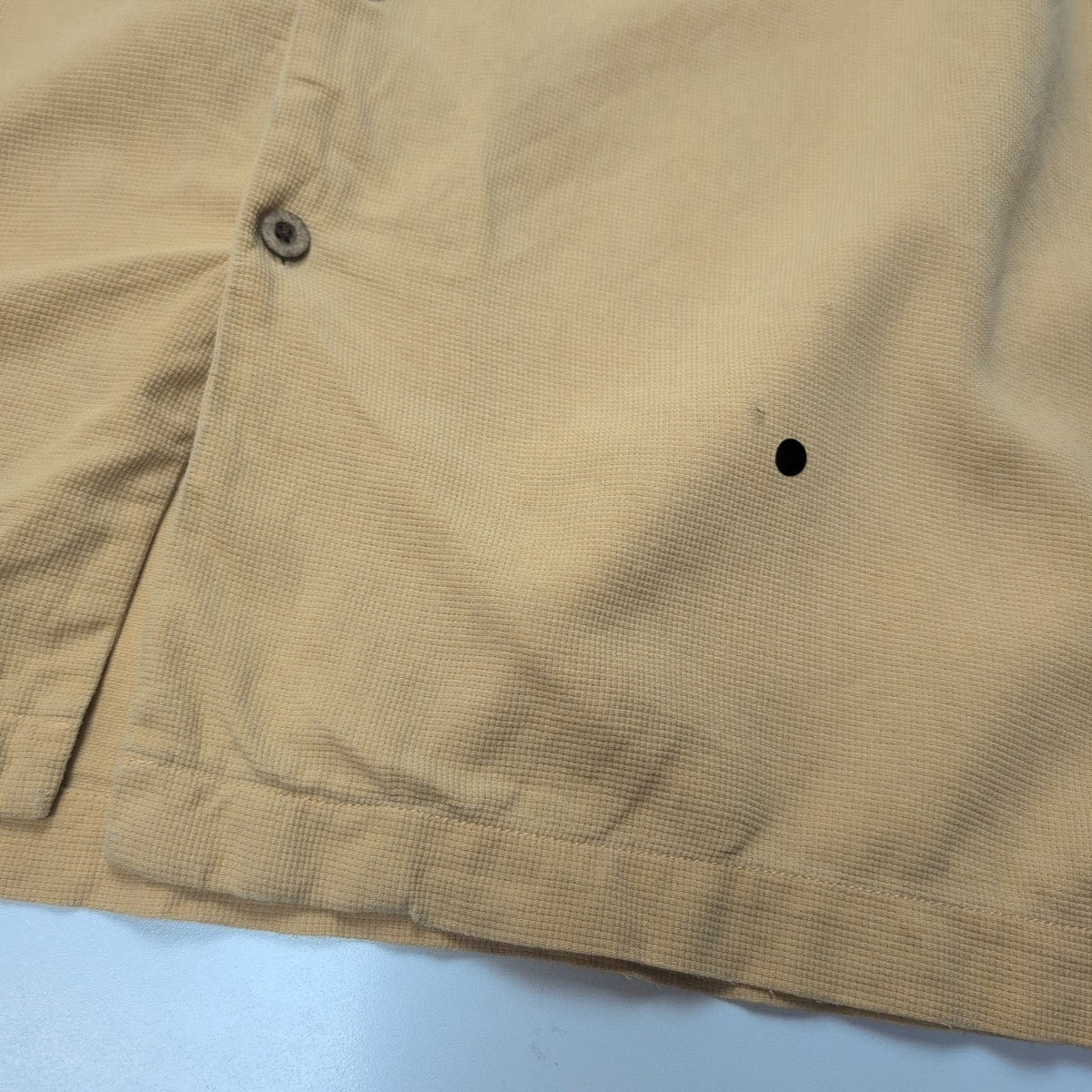Chemise Hawaïenne Tommy Bahama XL Soie Jaune Boutons Bois Vintage