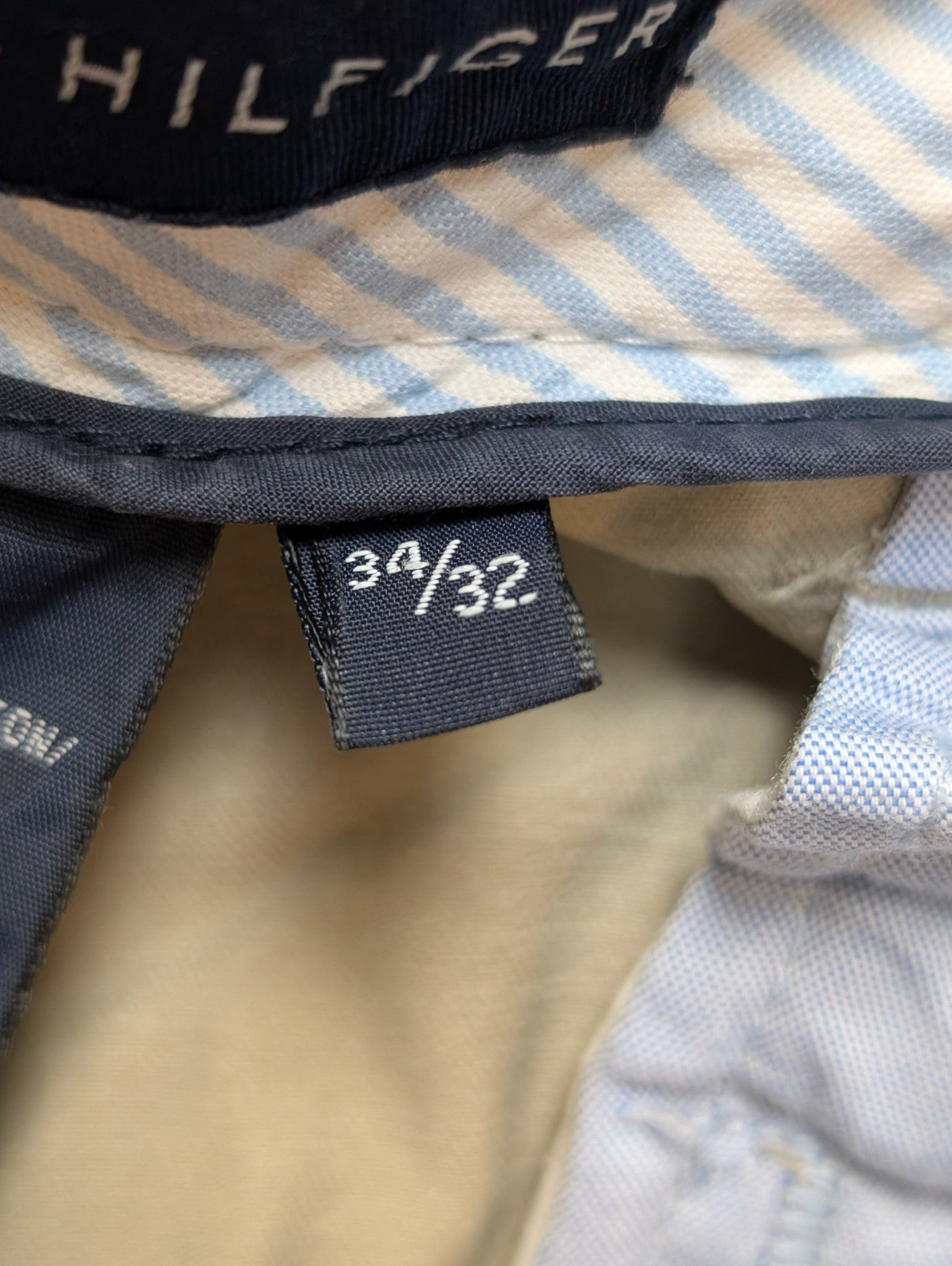 Pantalon Chino Tommy Hilfiger à Pinces Coupe Vintage Crème W34 L32