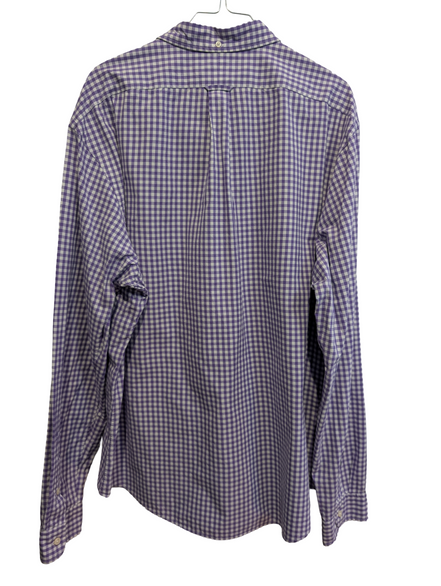 Chemise Ralph Lauren violet logo vert petits carreaux taille XXL #2578