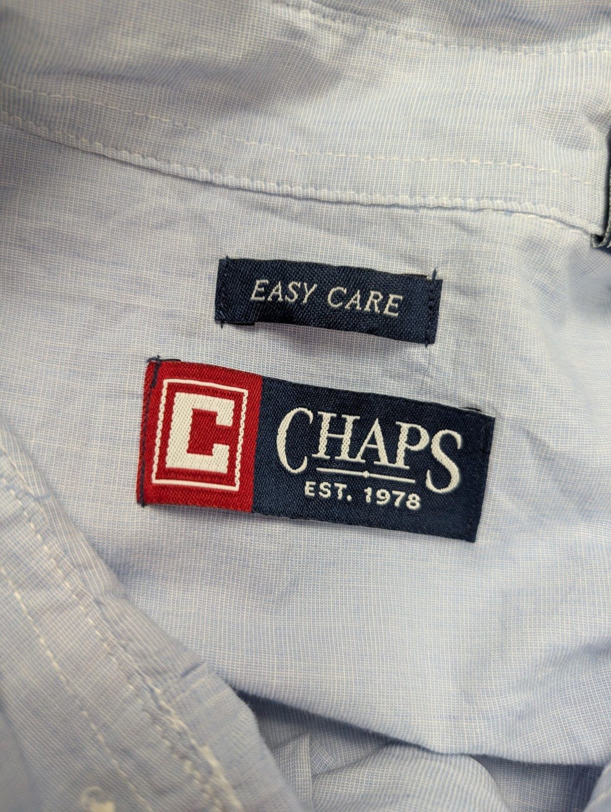Chemise Chaps manches longues bleu uni taille M #238msch