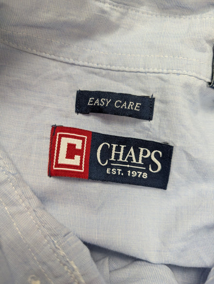 Chemise Chaps manches longues bleu uni taille M #238msch