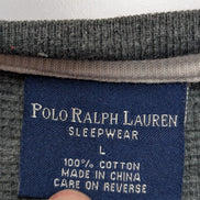 Pull Polo Ralph Lauren Sleepwear L Gris 100% Coton Logo Manches Longues