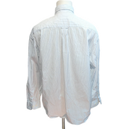 Chemise Nautica Taille XL Blanche Rayures Bleues 100% Coton Manches Longues