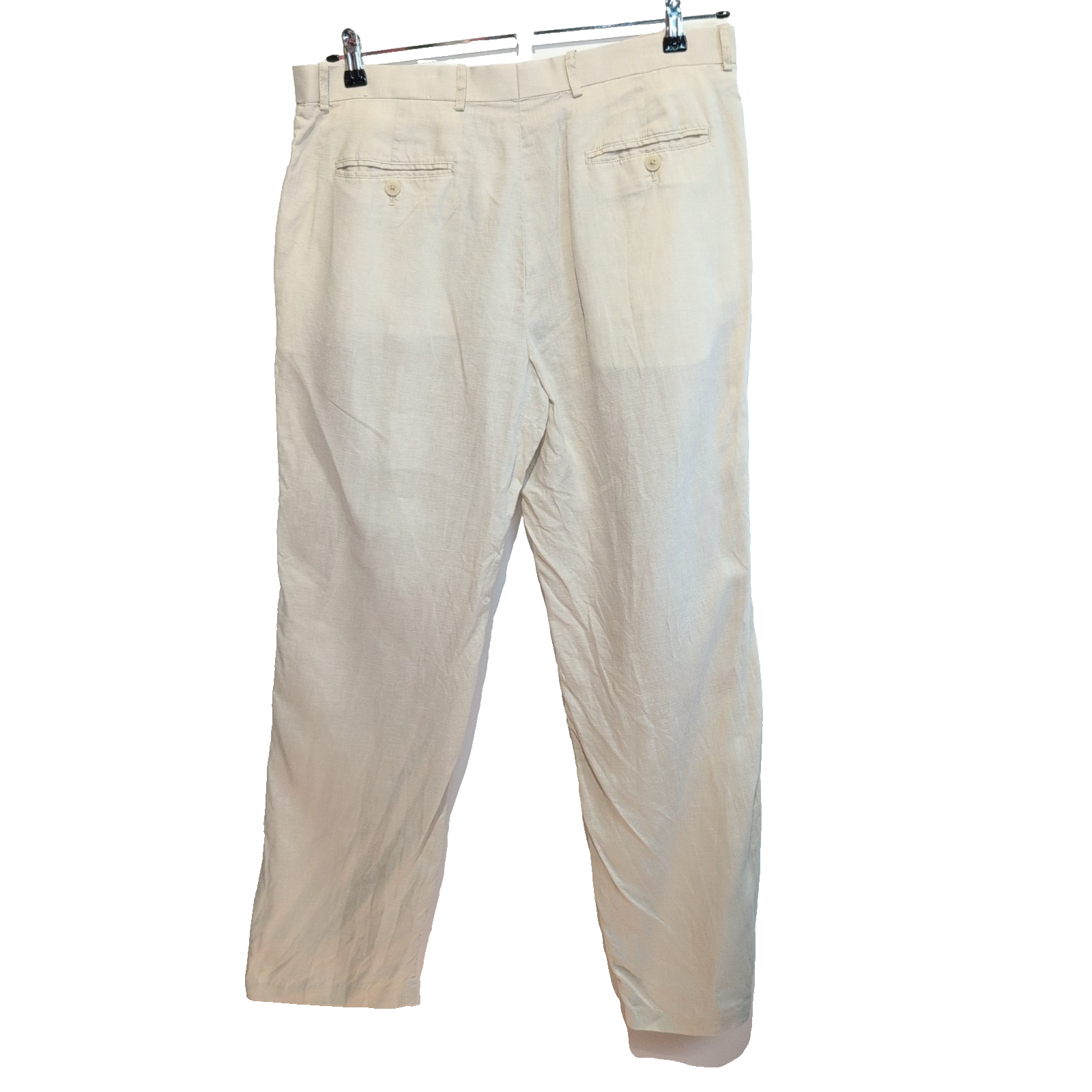 Pantalon INC International Concepts Lin Ramie Crème Chino Taille W34 L32