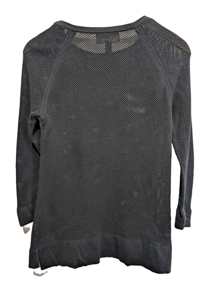 Pull LAUREN Ralph Lauren Active M noir maille ajourée transparente coton