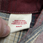 Chemise LEVI'S Western Carreaux Bordeaux et Crème Manches LonguesTaille M
