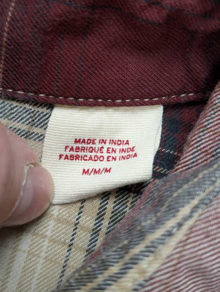Chemise LEVI'S Western Carreaux Bordeaux et Crème Manches LonguesTaille M
