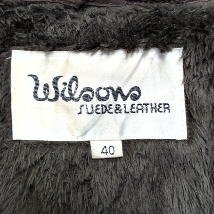 🧥 WILSONS LEATHER Blouson Cuir Marron Doublure Sherpa Hiver Taille 40 M/L |38c