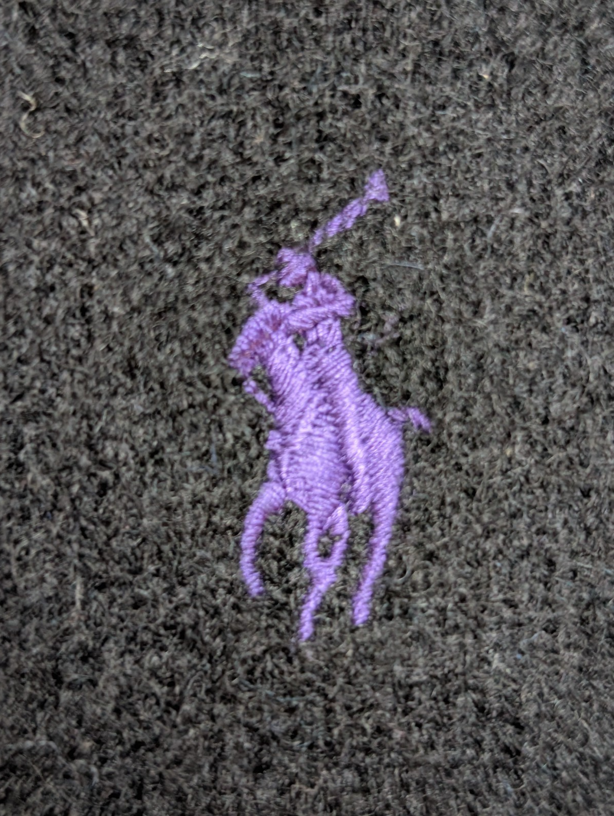 Pull Polo Ralph Lauren Noir Logo Violet - 100% Laine d'Agneau - T. XL (ajusté)