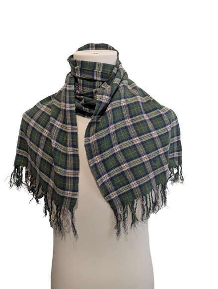 Écharpe Polo Ralph Lauren 100% Coton Carreaux Bleu Jaune Vert